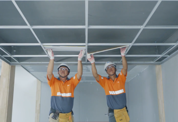 ban chi can lap tam tran trang tri vao he khung t3 la da hoan tat quy trinh thi cong tran thach noi